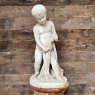 19th Century Carved Marble Statue Of "Genius Is Fishing" By Pietro Tenerani