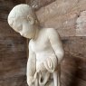 19th Century Carved Marble Statue Of "Genius Is Fishing" By Pietro Tenerani