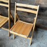 Retro Mid Century Set Of 4 Folding Wooden Chairs