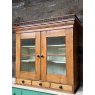 Vintage Waxed Pine Glazed Kitchen Wall Cabinet