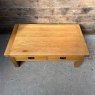 Contemporary Solid Oak Large Coffee Table With Drawers