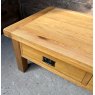 Contemporary Solid Oak Large Coffee Table With Drawers