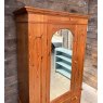 Vintage Solid Pine Mirror Front Wardrobe