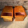 Vintage Unusual Waxed Pine Slide Top Cabinets