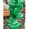 Painted Cast Iron Girl With Butterfly Statue
