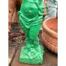 Painted Cast Iron Girl With Bowl Fountain Statue