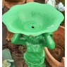 Painted Cast Iron Girl With Bowl Fountain Statue