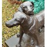 Quality Painting Cast Iron Dog Pair Statue