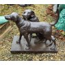 Quality Painting Cast Iron Dog Pair Statue