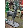 Bronzed & Painted Cast Iron Stag Statue
