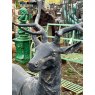Bronzed & Painted Cast Iron Stag Statue
