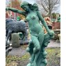 Finely Cast Painted Iron Elegant Women Statue