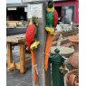 Painted Cast Iron Parrot Wall Hanging Statue