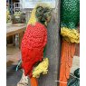 Painted Cast Iron Parrot Wall Hanging Statue