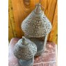 Grey Filigree Candle Lanterns