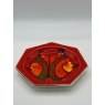 Vintage Poole Pottery Delphis Heptagon Pin Dish 6"