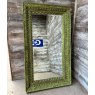 Large Finely Carved Vibrant Painted Teak Mirror