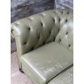 Fabulous Victorian Style Chesterfield Pale Green Leather Sofa