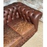 Vintage Mid 20th Century Chesterfield Brown Leather Sofa