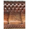 Vintage Mid 20th Century Chesterfield Brown Leather Sofa