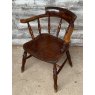 Antique 19th Century English Elm & Beechwood Smoker Bow Armchair
