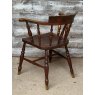 Antique 19th Century English Elm & Beechwood Smoker Bow Armchair