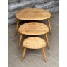 Fine Mid Century Ercol Beech & Elm Nest Of Pebble Coffee Table
