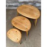 Fine Mid Century Ercol Beech & Elm Nest Of Pebble Coffee Table