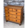 Antique English Blonde Oak Chest Of Drawers C1890