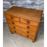 Antique English Blonde Oak Chest Of Drawers C1890