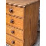 Antique English Blonde Oak Chest Of Drawers C1890