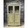Vintage Large Painted Pine Glazed Front Cupboard
