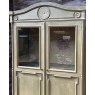 Vintage Large Painted Pine Glazed Front Cupboard