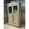 Vintage Large Painted Pine Glazed Front Cupboard