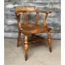Stunning Antique English Elm Smokers Bow Armchair C1900