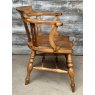 Stunning Antique English Elm Smokers Bow Armchair C1900