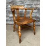 Stunning Antique English Elm Smokers Bow Armchair C1900