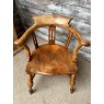 Stunning Antique English Elm Smokers Bow Armchair C1900