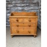 Antique 19th Century Continental Pine Galleried Chest Of Drawers