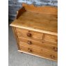 Antique 19th Century Continental Pine Galleried Chest Of Drawers