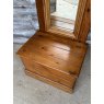 Unique Vintage Waxed Pine Freestanding Mirror With Chest