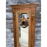Unique Vintage Waxed Pine Freestanding Mirror With Chest