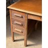 Antique Art Deco Limed Oak Kneehole Desk
