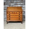 Antique Edwardian English Inlaid Oak Bureau