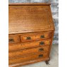 Antique Edwardian English Inlaid Oak Bureau