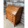 Antique Edwardian English Inlaid Oak Bureau