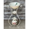 Vintage 1950's Metal & Pottery Washstand