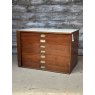 Vintage Mid Century Mahogany Plans Chest White Top