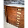 Vintage Mid Century Mahogany Plans Chest White Top
