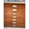 Vintage Mid Century Mahogany Plans Chest White Top